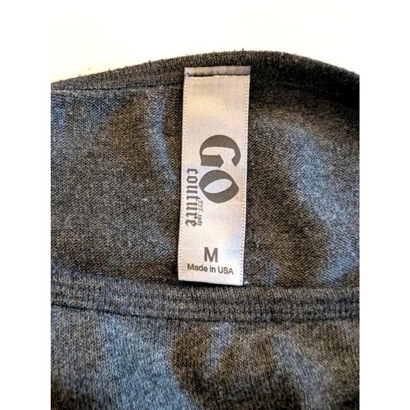 Go Couture Women’s Heart Graphic Long Sleeve Top Gray Oversized Size M - Picture 3 of 6